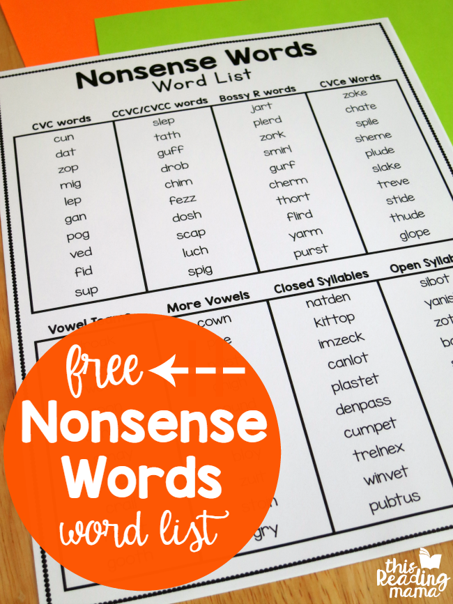Using Nonsense Words with Readers