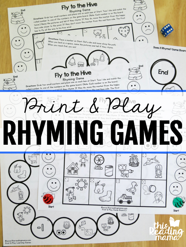 FREE Print and Play Rhyming Games - This Reading Mama