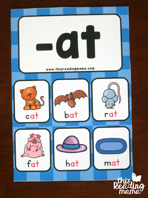 -at word family card example