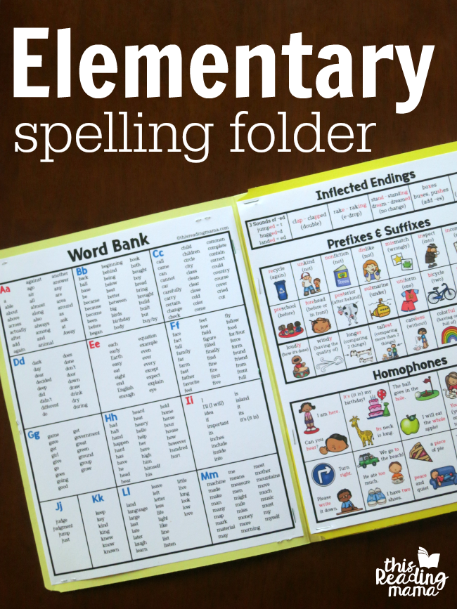 Elementary Spelling Folder for grades 3-5 | This Reading Mama