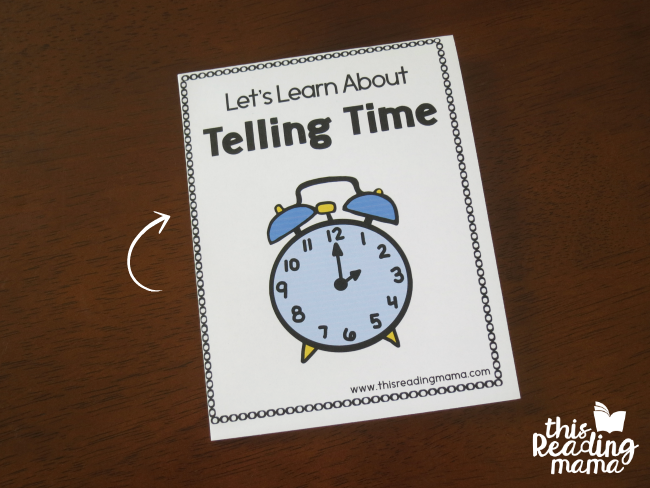 fold the printable telling time books just two times and they're ready to read
