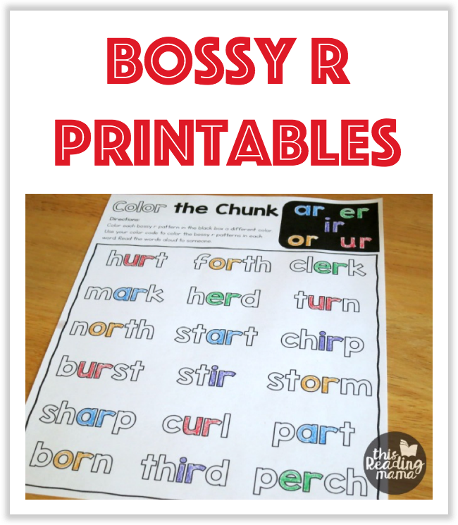 Bossy R Printables from This Reading Mama