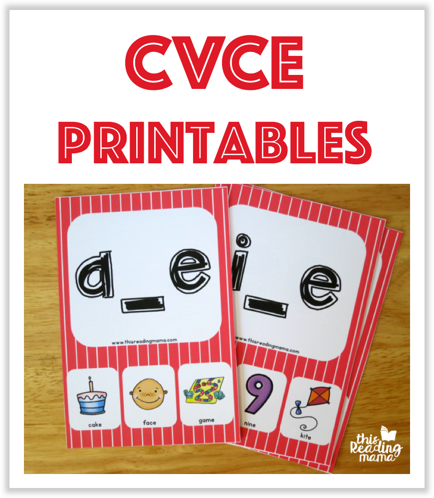 CVCe Printables from This Reading Mama