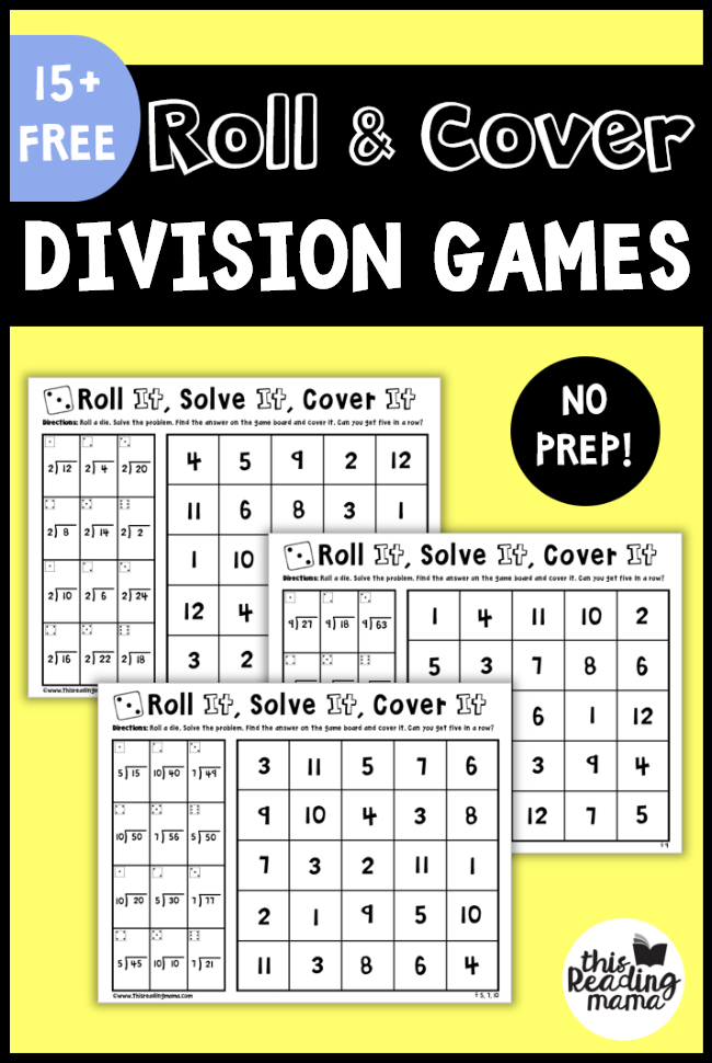 No Prep Division Games - Roll and Cover - This Reading Mama