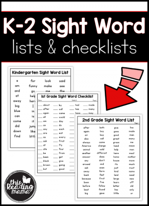 K-2 Sight Word Lists & Checklists - This Reading Mama