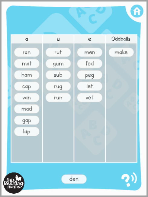short vowel word sorts - now with oddballs