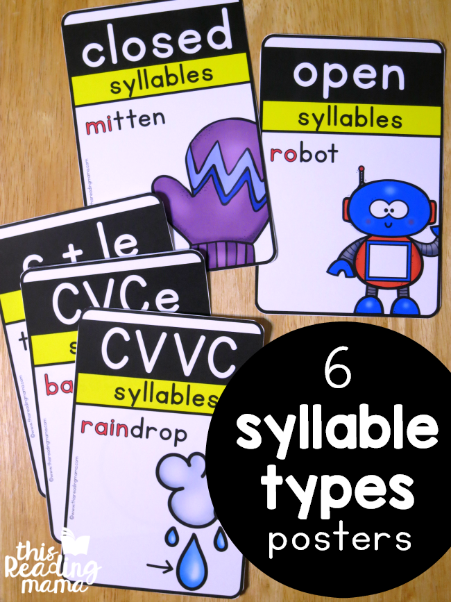 6 Syllable Types Posters - This Reading Mama