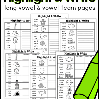 Long Vowel & Vowel Team Spelling Pages