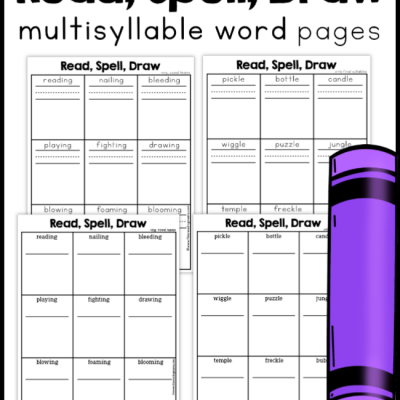 Multisyllable Words Phonics Pages – Read, Spell, Draw