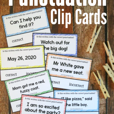 Free Punctuation Clip Cards