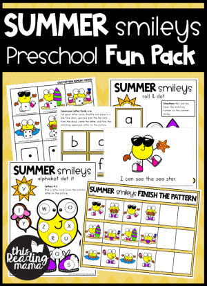 Preschool Summer Pack - Summer Smileys - This Reading Mama