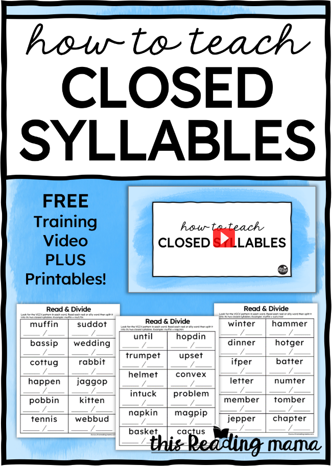 How to Teach Closed Syllables - This Reading Mama