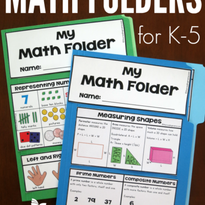 Free Math Folders for K-5 Learners