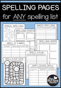 NO PREP Spelling Pages - ANY Word List - This Reading Mama