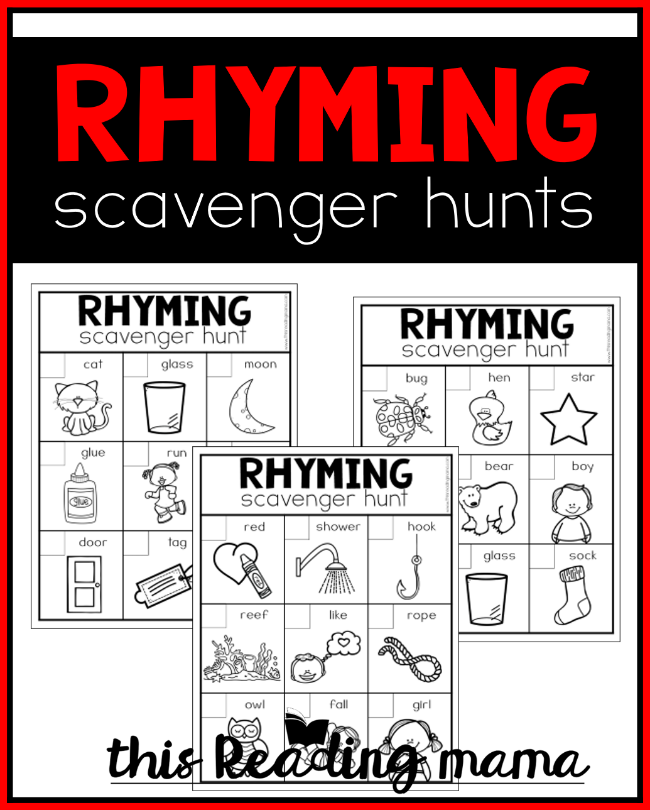 Printable Rhyming Scavenger Hunts This Reading Mama