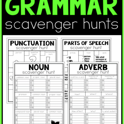 Printable Grammar Scavenger Hunts