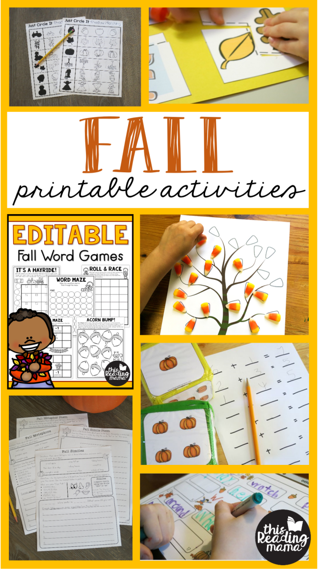 Alphabet Sequence Printables {Fall Theme} PreK, K, First by