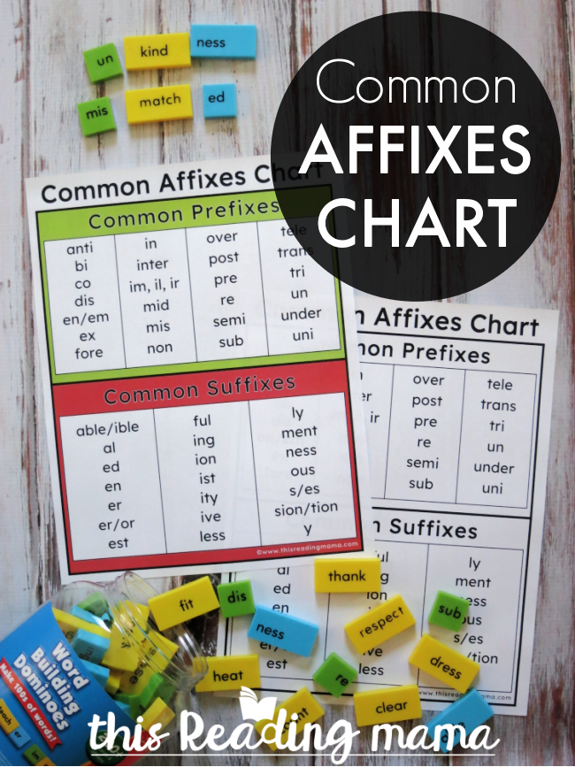 FREE Common Affixes Chart - This Reading Mama