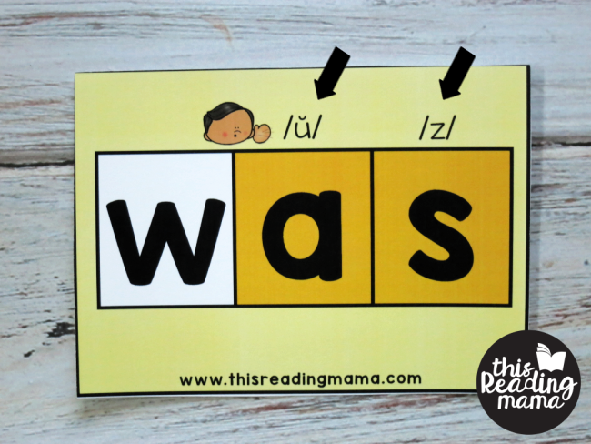 Sight Word Orthographic Mapping Cards - unexpected sounds explained above