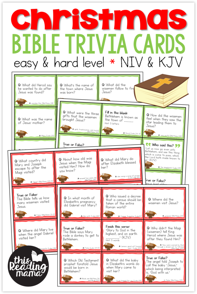 Christmas Bible Trivia Cards - This Reading Mama