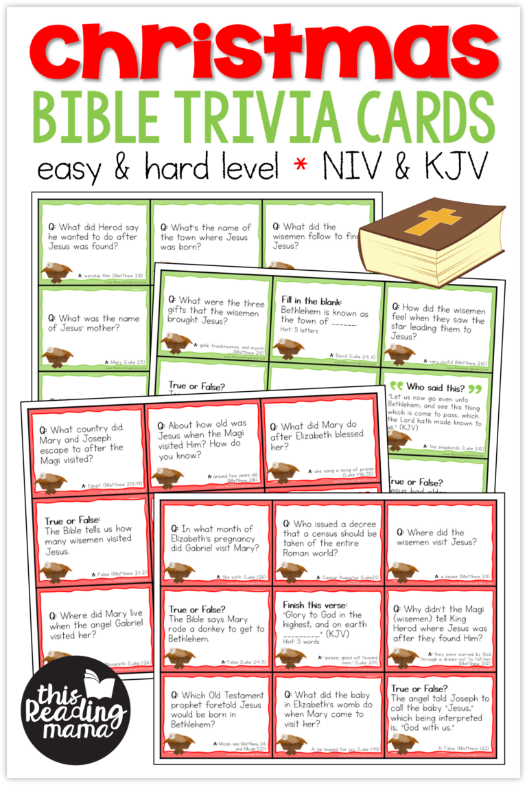 Christmas Bible Trivia Cards - This Reading Mama