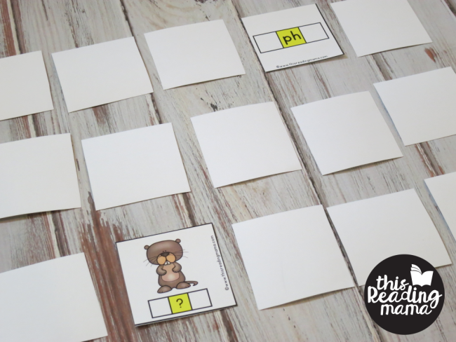 Digraph Memory Match Game - middle digraphs