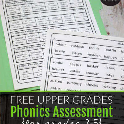 Upper Grade Phonics Assessment {3rd-5th Grades}