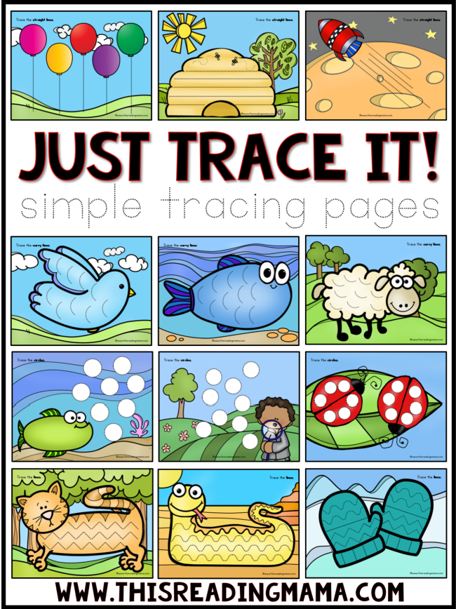 Simple Tracing Pages - Just Trace It - This Reading Mama