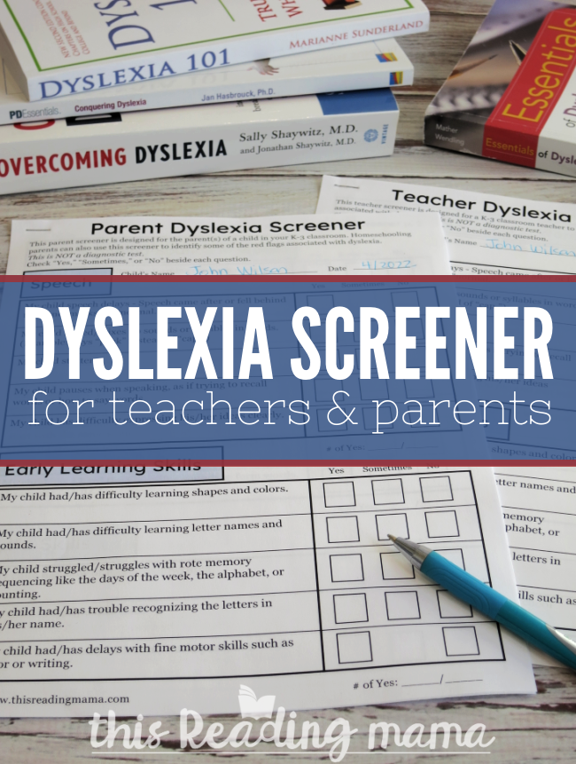 Free Dyslexia Screener for Teachers and Parents - This Reading Mama