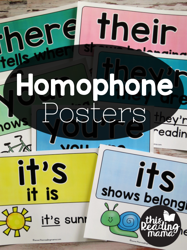 FREE Homophone Posters - This Reading Mama