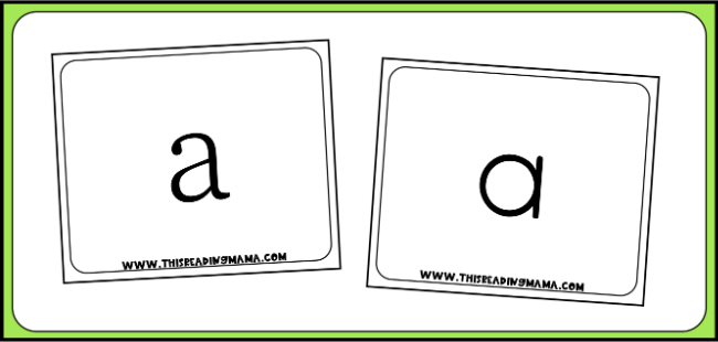 Alphabet Flashcards Examples - four fonts included