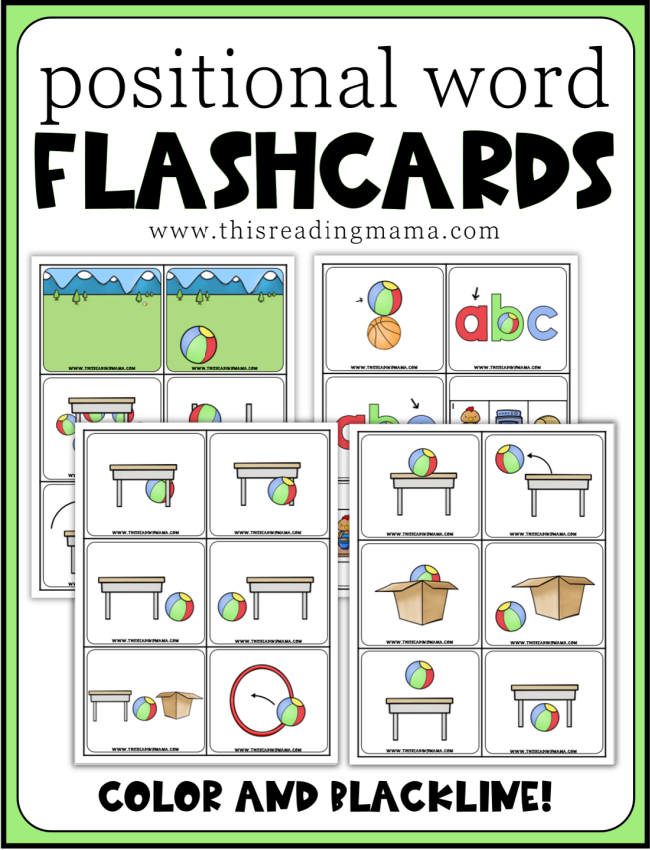 Positional Word Flashcards - This Reading Mama