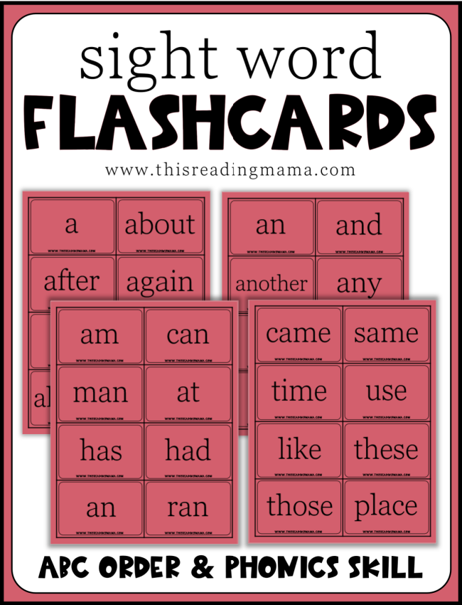 Sight Word Flashcards (FREE) - This Reading Mama