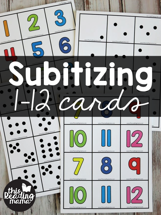 Subitizing Cards for Numbers 1-12 - free - This Reading Mama