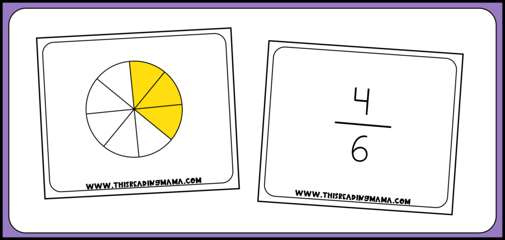 fraction flashcards - examples