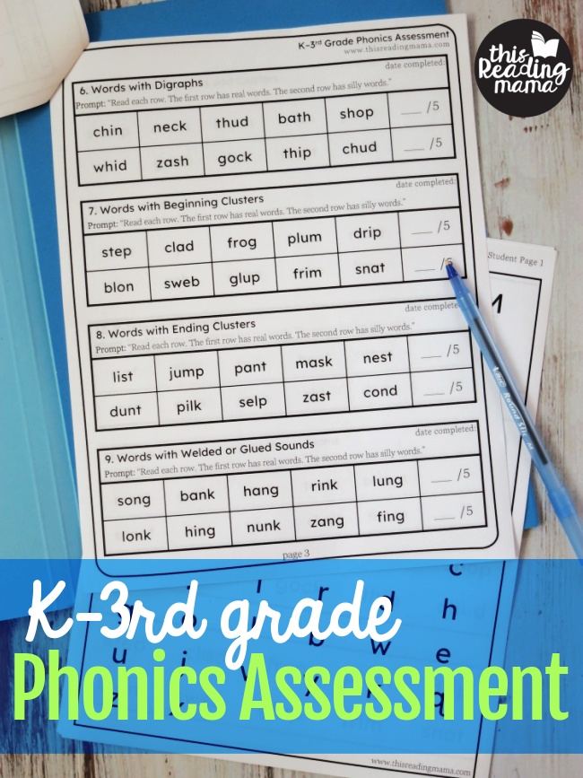 Quick and Simple {FREE} Phonics Assessment for K-3rd Grades -This Reading Mama