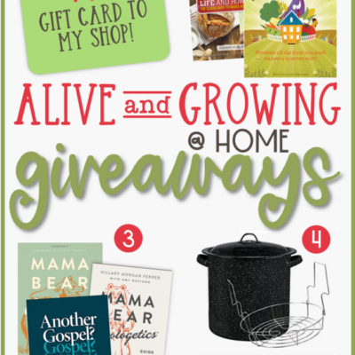 Alive and Growing at Home Giveaways