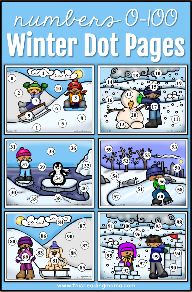 Winter Number Dot Pages - This Reading Mama