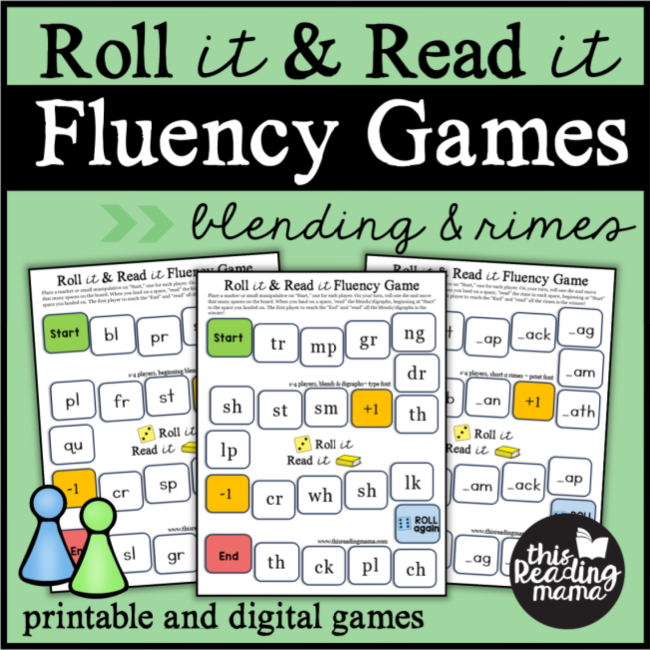 Blending and Rimes Fluency Games ~ This Reading Mama
