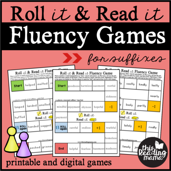 Suffixes Fluency Games ~ Printable and Digital Games ~ This Reading Mama