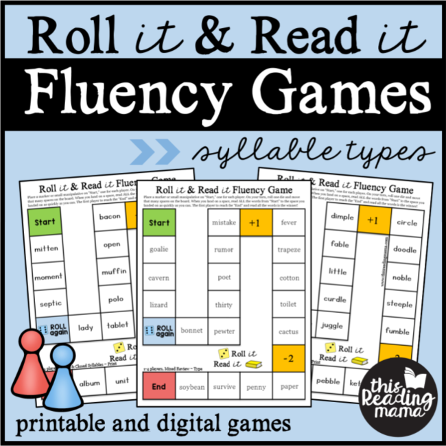Syllable Types Fluency Games - This Reading Mama
