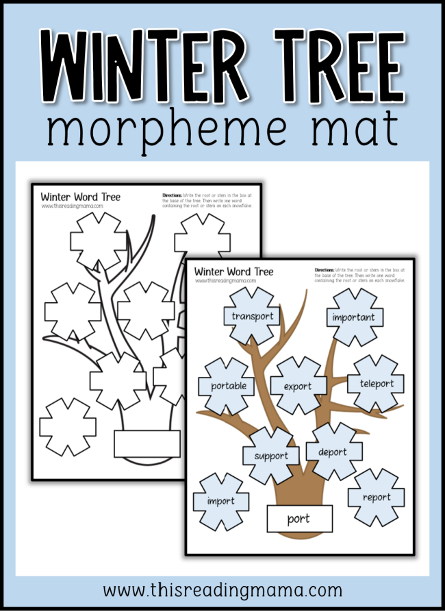 Winter Tree Morpheme Mat - This Reading Mama