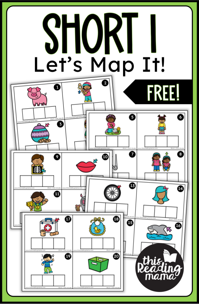Short i Mapping Task Cards - 20 FREE Cards - This Reading Mama