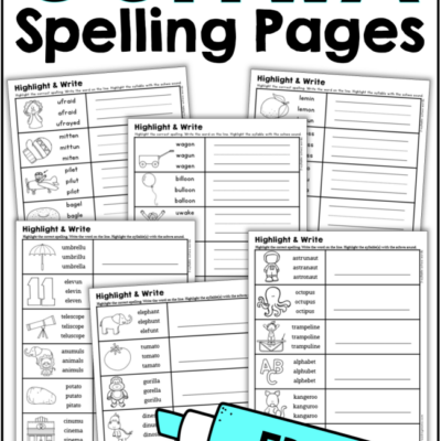 FREE Schwa Spelling Pages