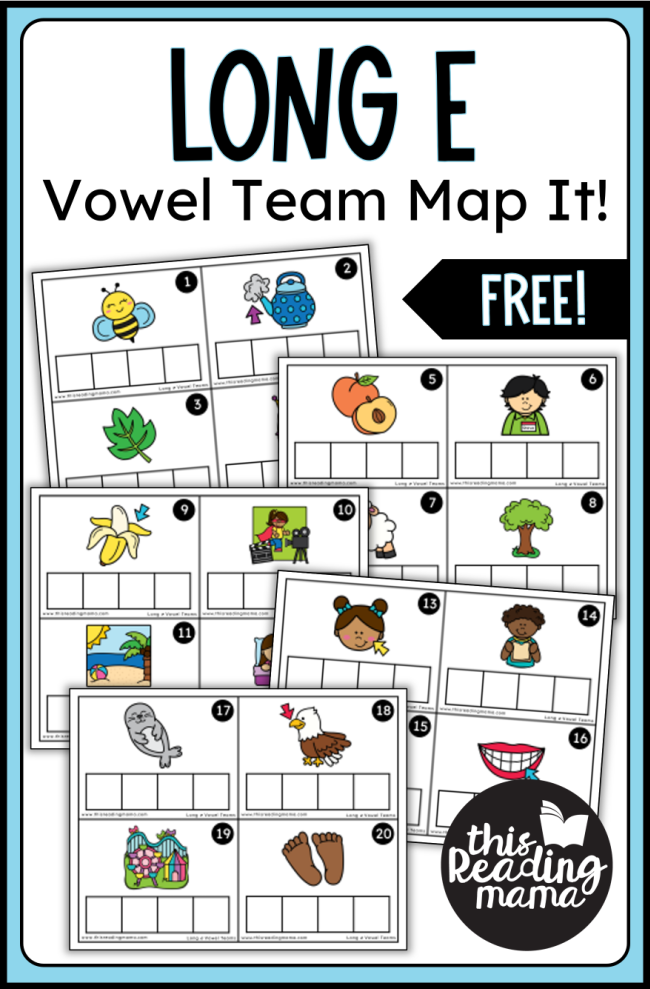 FREE Long e Vowel Team Mapping Cards - This Reading Mama